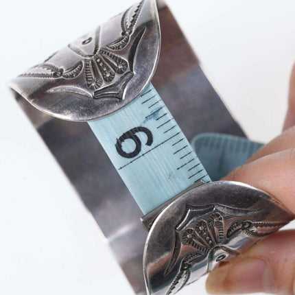 6 3/8" Vintage Fred Harvey Era Native American Sterling Cuff Bracelet - Estate Fresh Austin