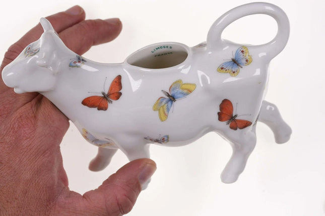 Vintage French Limoges Cow Creamer with butterflies - Estate Fresh Austin