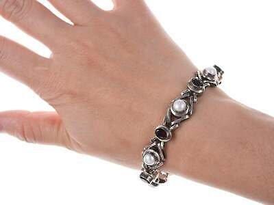 Vintage Garnet baroque pearl sterling bracelet - Estate Fresh Austin