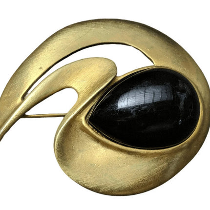 Vintage Georgiou gold tone Modernist brooch pin - Estate Fresh Austin