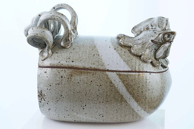 Vintage Ginny and Paul Anthony Studio Pottery Chicken Cooker Sculptural casserol - Estate Fresh Austin