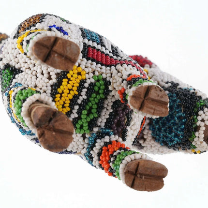 Vintage Glass Bead over Carved wood dog figure - Estate Fresh Austin