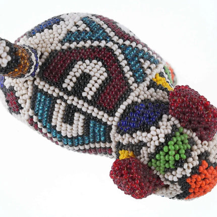 Vintage Glass Bead over Carved wood dog figure - Estate Fresh Austin