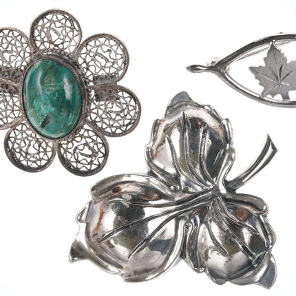 Vintage Greek filigree, Danecraft sterling brooch lot pin - Estate Fresh Austin