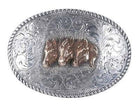 Vintage Hand Engraved Sterling silver Horse head trophy belt buckle - Estate Fresh Austin