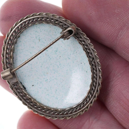 Vintage Hand Painted Enamel brooch pin - Estate Fresh Austin