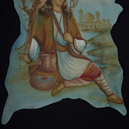 Vintage Hand Painted Hide Possibly russian - Estate Fresh Austin