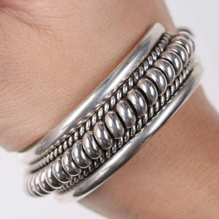 Vintage Heavy Sterling Tahe Navajo Cuff bracelet - Estate Fresh Austin