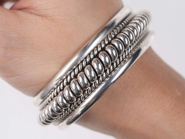 Vintage Heavy Sterling Tahe Navajo Cuff bracelet - Estate Fresh Austin