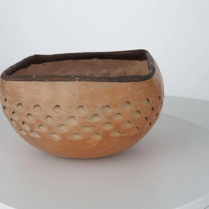 Vintage Hopi Snake-Sand Marked Pottery Piece with Pinecone Design Native America - Estate Fresh Austin