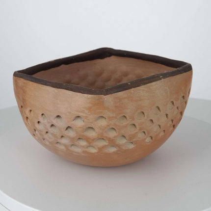 Vintage Hopi Snake-Sand Marked Pottery Piece with Pinecone Design Native America - Estate Fresh Austin