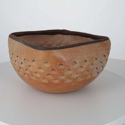 Vintage Hopi Snake-Sand Marked Pottery Piece with Pinecone Design Native America - Estate Fresh Austin