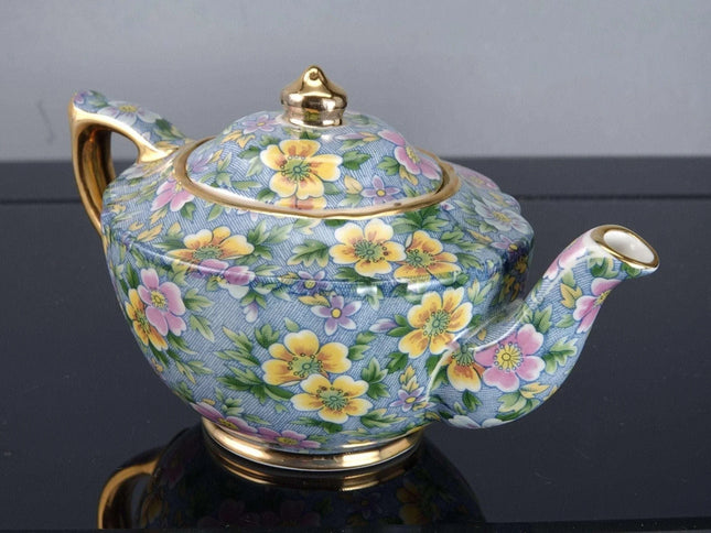 Vintage James Sadler Chintz Petite Fleur Miniature Teapot - Estate Fresh Austin