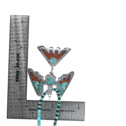 Vintage Juan Singer Navajo sterling peyotebird pendant on heishi necklace - Estate Fresh Austin