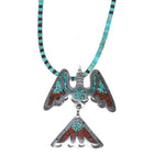 Vintage Juan Singer Navajo sterling peyotebird pendant on heishi necklace - Estate Fresh Austin