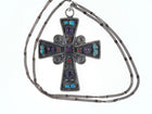 Vintage Matilde Poulat Style Mexican Silver Cross pendant and necklace - Estate Fresh Austin