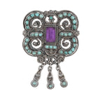 Vintage Matl/Salas Sterling Turquoise Amethyst pin - Estate Fresh Austin