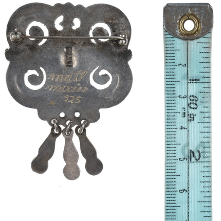 Vintage Matl/Salas Sterling Turquoise Amethyst pin - Estate Fresh Austin