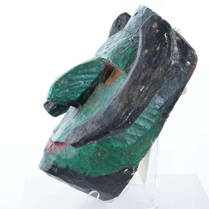 Vintage Mexican Green Face Devil dance mask - Estate Fresh Austin