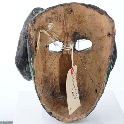 Vintage Mexican Green Face Devil dance mask - Estate Fresh Austin