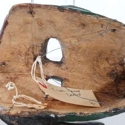 Vintage Mexican Green Face Devil dance mask - Estate Fresh Austin