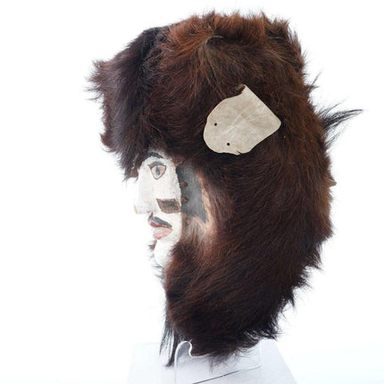 Vintage Mexican Holy Week Ceremonies brn fur covered mask - Estate Fresh Austin