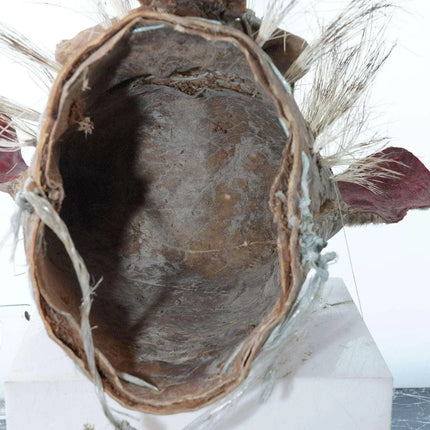 Vintage Mexican Leather porcupine hair dance mask - Estate Fresh Austin