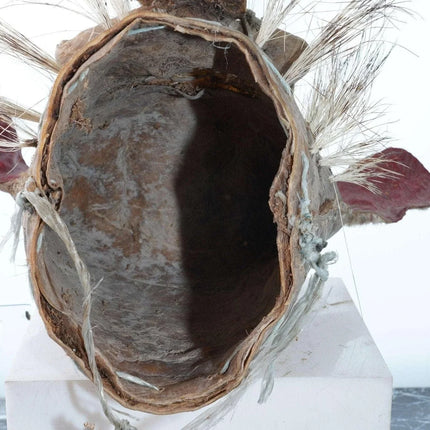 Vintage Mexican Leather porcupine hair dance mask - Estate Fresh Austin