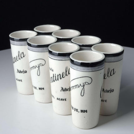 Vintage Mexican Pottery Centinela Tequila Shot Glasses From Tommy's Restaraunt S - Estate Fresh Austin