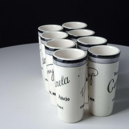 Vintage Mexican Pottery Centinela Tequila Shot Glasses From Tommy's Restaraunt S - Estate Fresh Austin