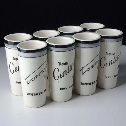 Vintage Mexican Pottery Centinela Tequila Shot Glasses From Tommy's Restaraunt S - Estate Fresh Austin