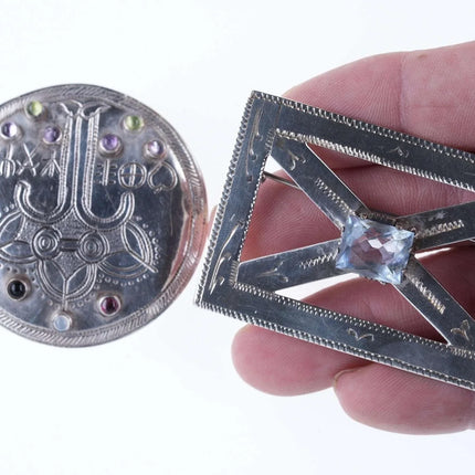 Vintage Mexican Saltillo Sterling Brooch and other pin - Estate Fresh Austin