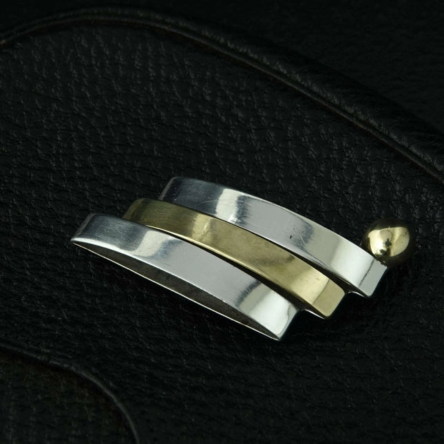 Vintage Mexican Silver and Brass Mixed Metal modernist Brooch pin - Estate Fresh Austin