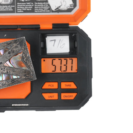 Vintage Mexican sterling and abalone belt buckle - Estate Fresh Austin