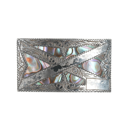 Vintage Mexican sterling and abalone belt buckle - Estate Fresh Austin