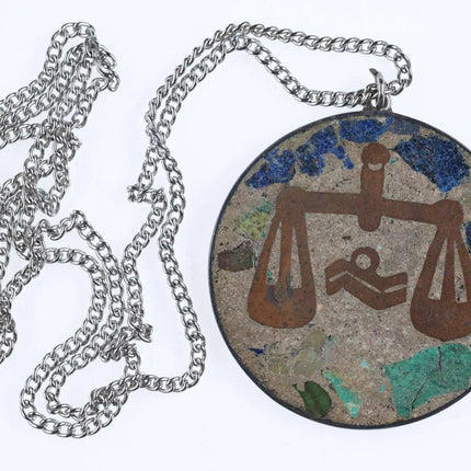 Vintage Mexican Sterling Mixed metals Libra Pendant Scales of Justice - Estate Fresh Austin