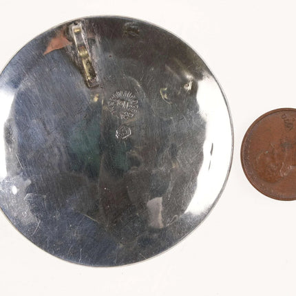 Vintage Mexican sterling/Abalone engraved bird pendant - Estate Fresh Austin