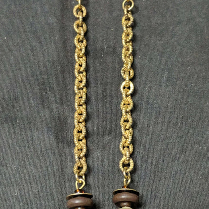 Vintage Miriam Haskell Necklace 32" gold tone with natural stones - Estate Fresh Austin