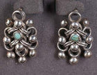 Vintage Modernist articulated sterling/turquoise earrings - Estate Fresh Austin