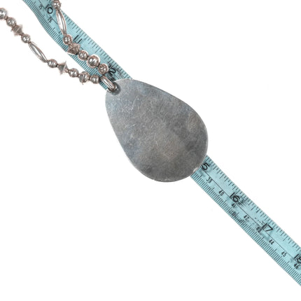 Vintage Modernist Morenci turquoise/Branch coral Native American silver necklace - Estate Fresh Austin