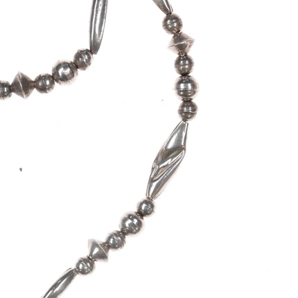Vintage Modernist Morenci turquoise/Branch coral Native American silver necklace - Estate Fresh Austin