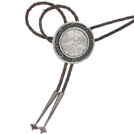 Vintage Modernist Silver German Deutsche Mark Bolo tie - Estate Fresh Austin