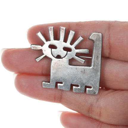 Vintage Modernist sterling cat pin - Estate Fresh Austin