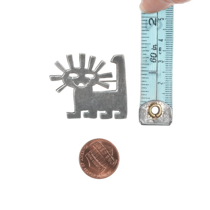 Vintage Modernist sterling cat pin - Estate Fresh Austin