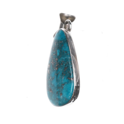 Vintage Nakai Sterling Morenci pyrite matrix turquoise pendant - Estate Fresh Austin