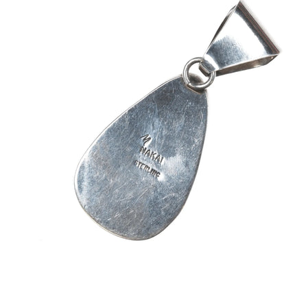 Vintage Nakai Sterling Morenci pyrite matrix turquoise pendant - Estate Fresh Austin