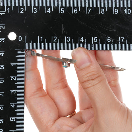 Vintage Native American cast silver cross pendant turquoise - Estate Fresh Austin