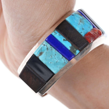 Vintage Native American Cobblestone Tufa Cast Sterling silver cuff bracelet - Estate Fresh Austin