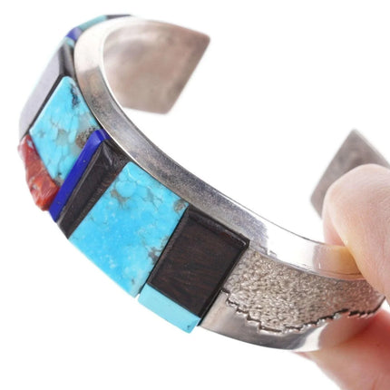 Vintage Native American Cobblestone Tufa Cast Sterling silver cuff bracelet - Estate Fresh Austin