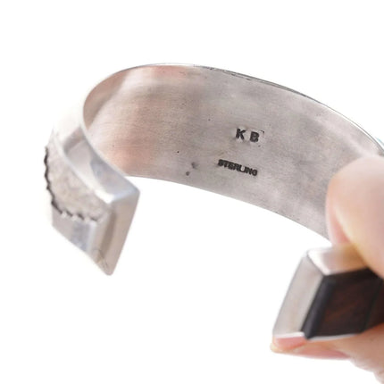 Vintage Native American Cobblestone Tufa Cast Sterling silver cuff bracelet - Estate Fresh Austin